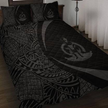 Vanuatu Quilt Bed Set Lauhala Gray Circle Style