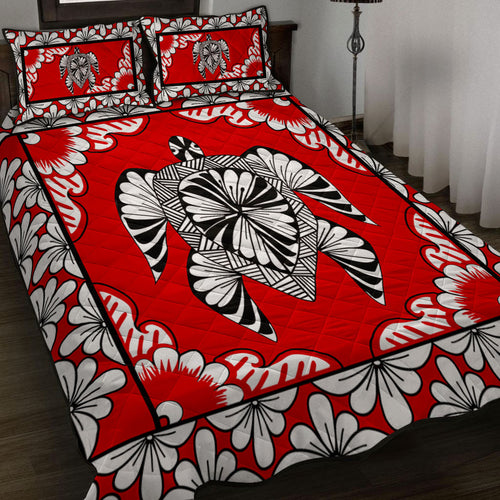 Tonga Quilt Bed Set Tapa Turtle Design