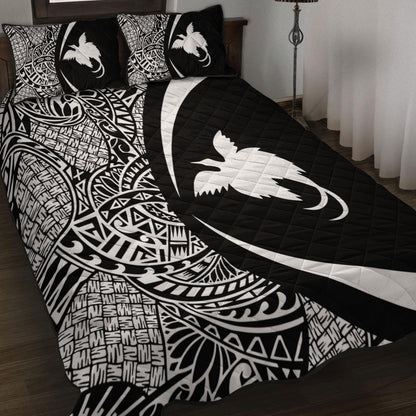 Papua New Guinea Quilt Bed Set Lauhala White Circle Style