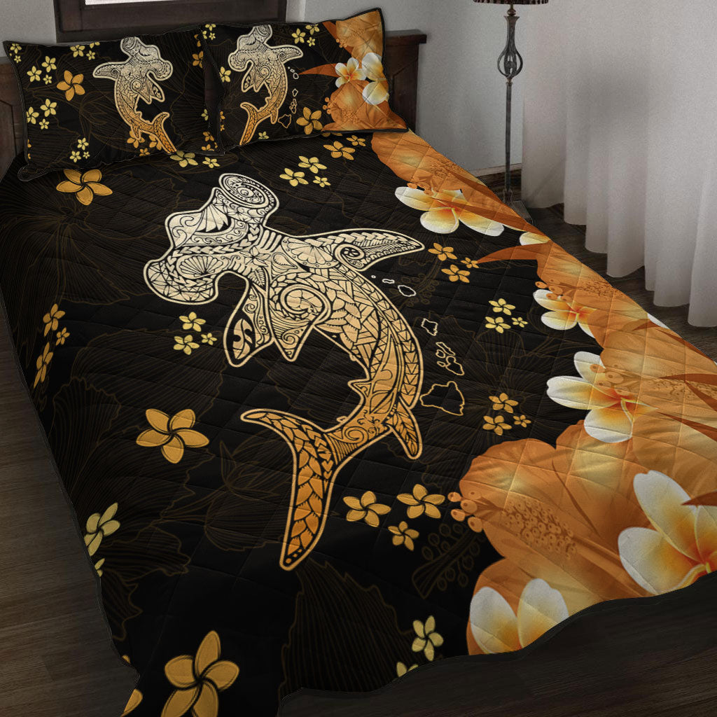 Hawaii Quilt Bed Set Tribal Polynesia Shark Tattoo