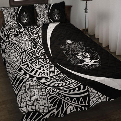 Solomon Islands Quilt Bed Set Lauhala White Circle Style