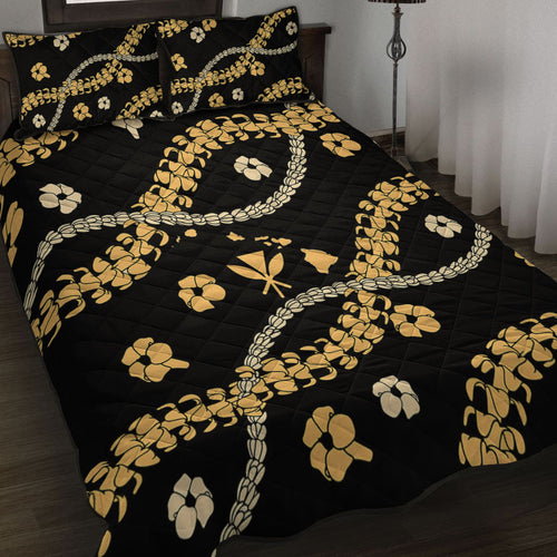 Hawaii Quilt Bed Set Curve Floral Lei