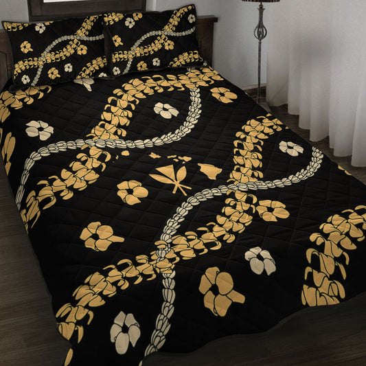 Hawaii Quilt Bed Set Curve Floral Lei