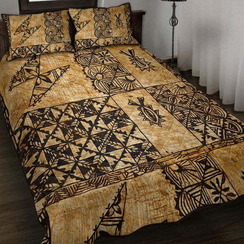 Tonga Quilt Bed Set Tapa Cloth Vintage