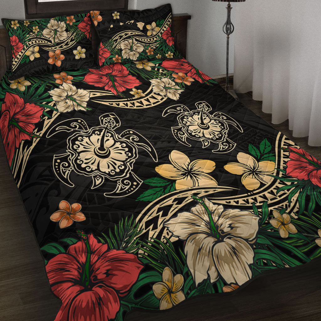 Hawaii Quilt Bed Set Hawaiian Map Turtle Drawing Tattoo