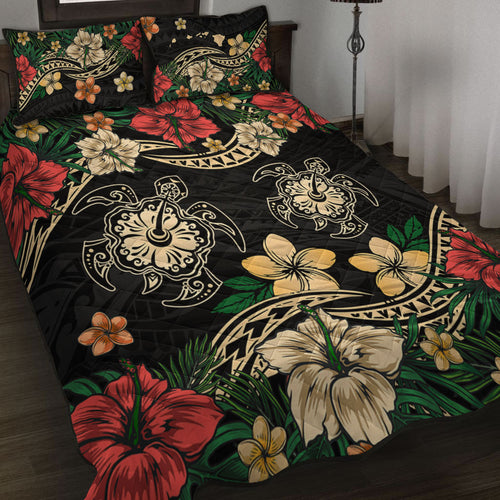 Hawaii Quilt Bed Set Hawaiian Map Turtle Drawing Tattoo
