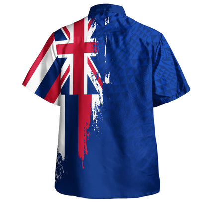 Hawaii Hawaiian Shirt Flag Polynesian Style Ocean Blue