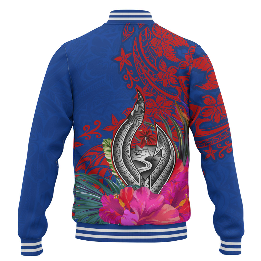 Guam Baseball Jacket Flag Tribal Tropical Style