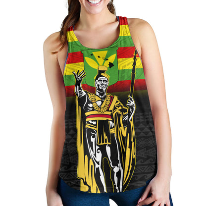 Hawaii Women Tank King Kamehameha Flag Kanaka Maoli Tribal Tattoo