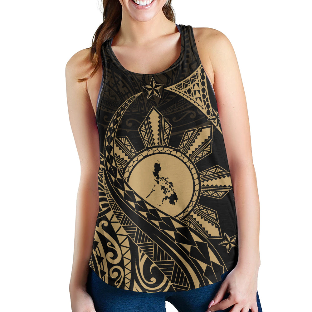 Philippines Filipinos Women Tank Filipino Polynesia Star With Tribal Design