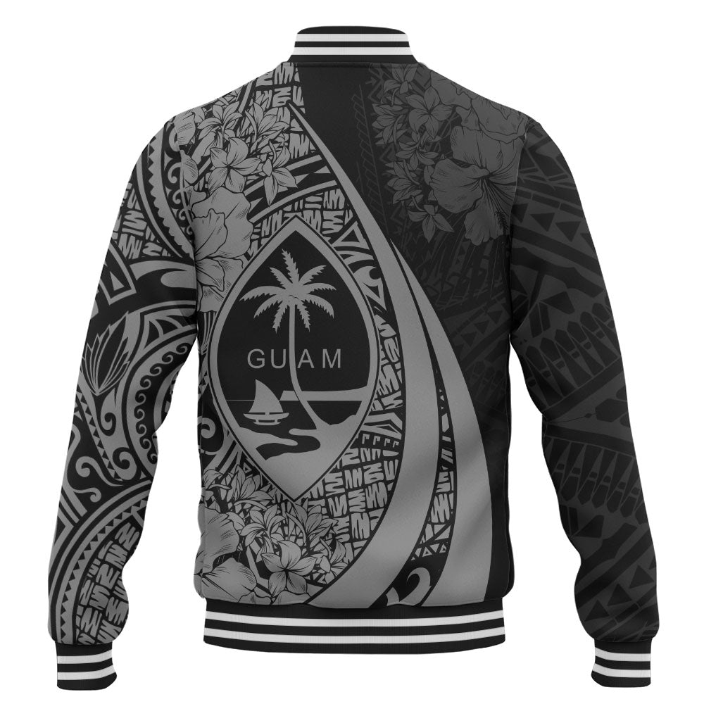 Guam Baseball Jacket Custom Hibiscus Flower Symbols Style