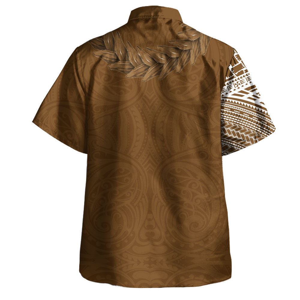 Samoa Hawaiian Shirt Tattoo Roman Reigns With Ula Fala Style Brown
