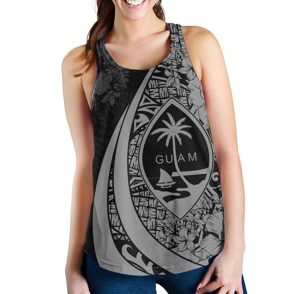 Guam Women Tank Custom Hibiscus Flower Symbols Style