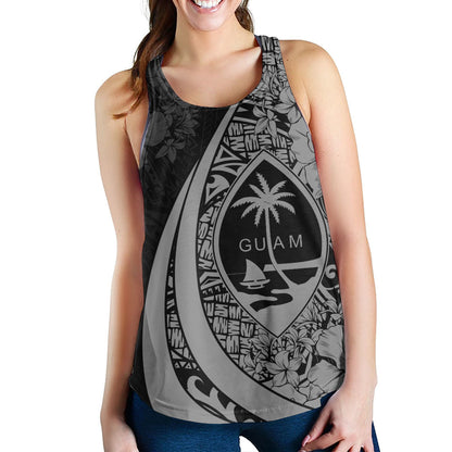 Guam Women Tank Custom Hibiscus Flower Symbols Style