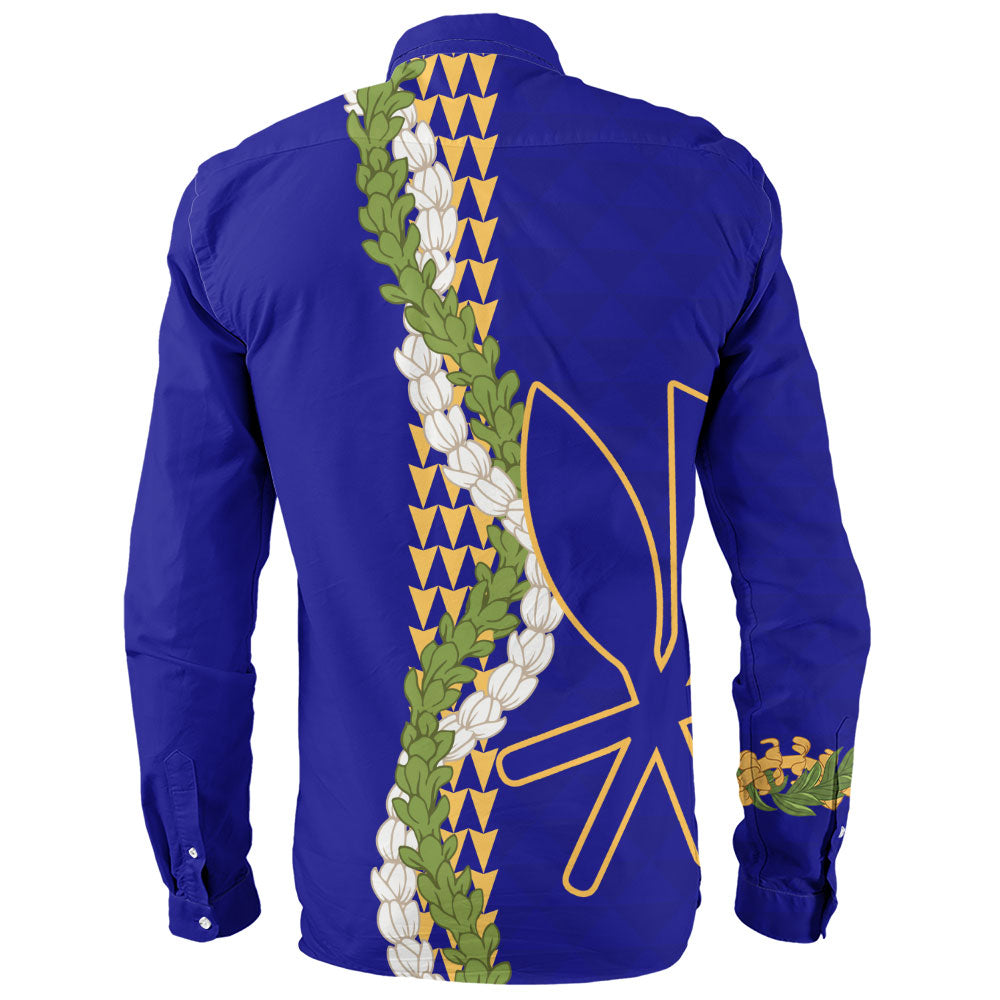 Hawaii Long Sleeve Shirt Kanaka Maoli Puakenikeni Maile Flower Lei