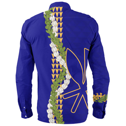 Hawaii Long Sleeve Shirt Kanaka Maoli Puakenikeni Maile Flower Lei