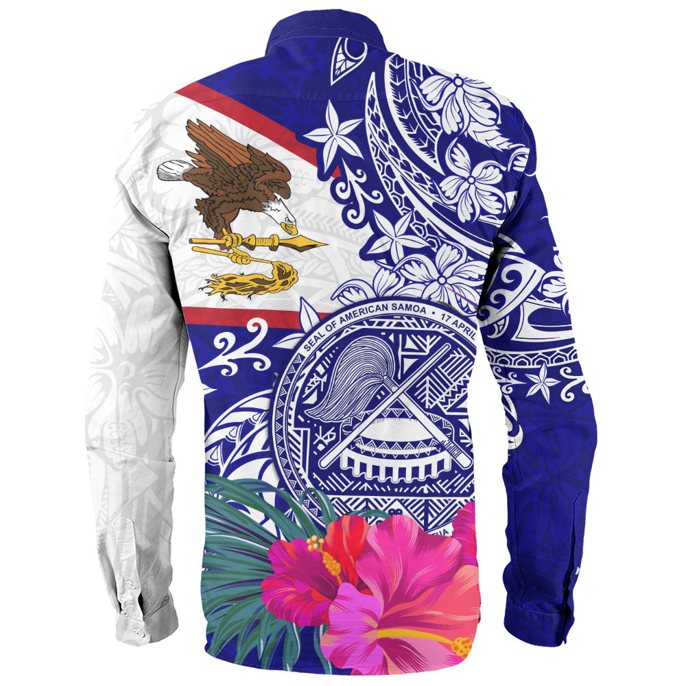 American Samoa Long Sleeve Shirt Flag Tribal Tropical Style