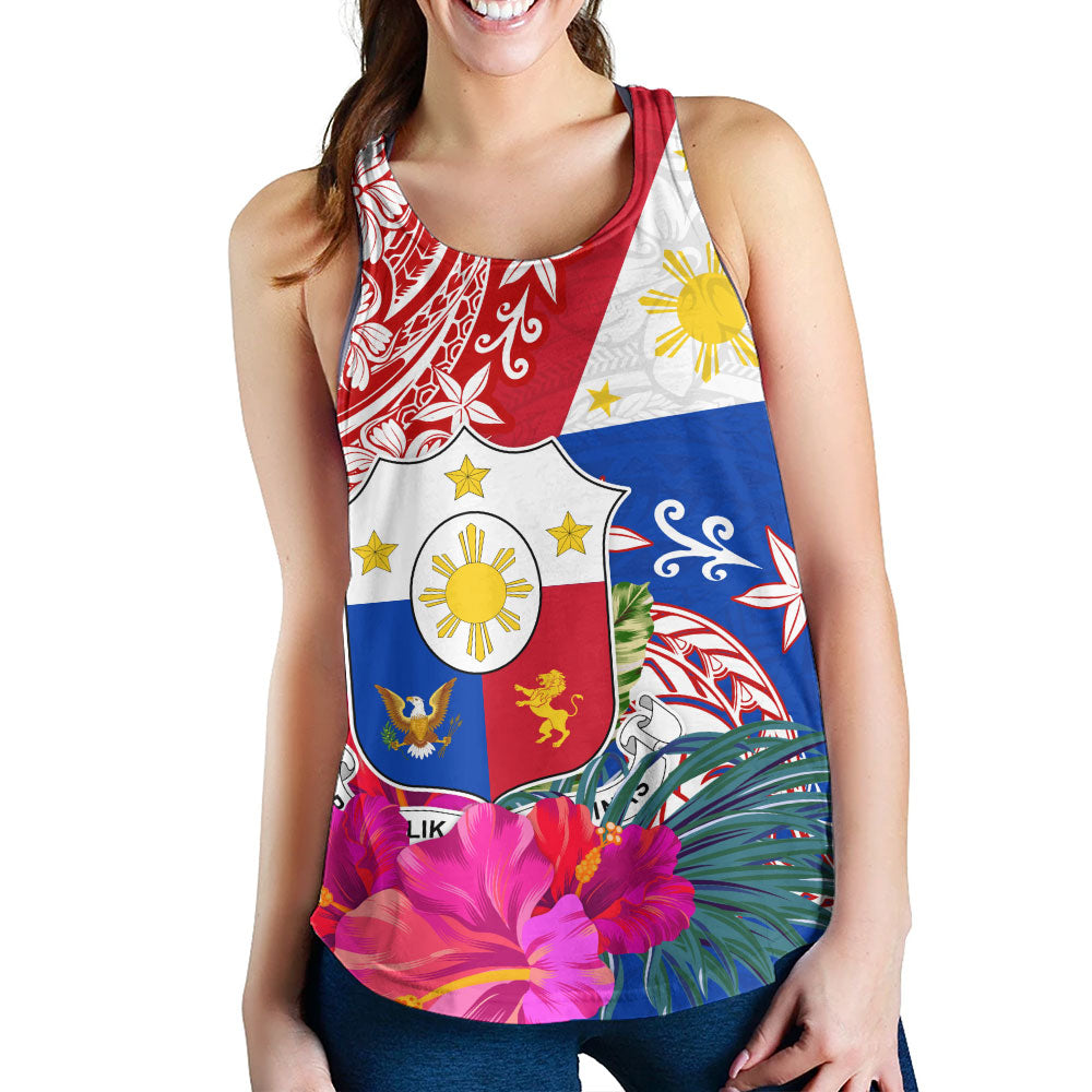 Philippines Filipinos Women Tank Flag Tribal Tropical Style