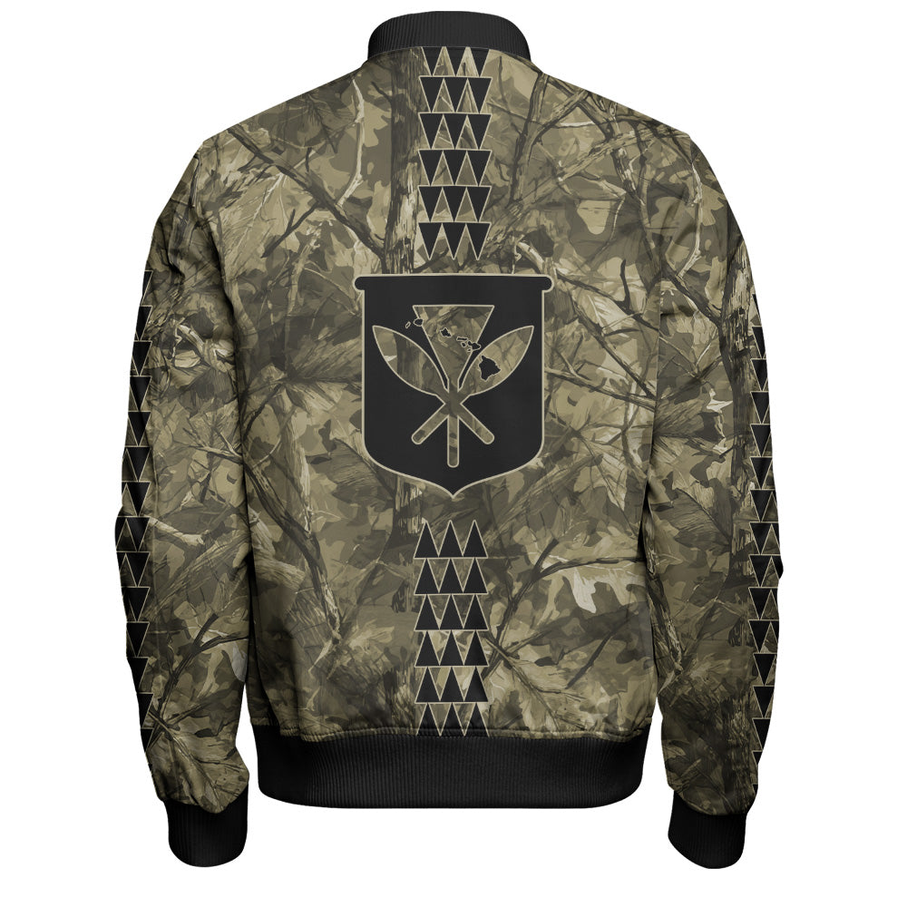 Hawaii Bomber Jacket Woodland Kanaka Camo Style