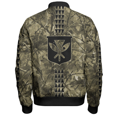 Hawaii Bomber Jacket Woodland Kanaka Camo Style