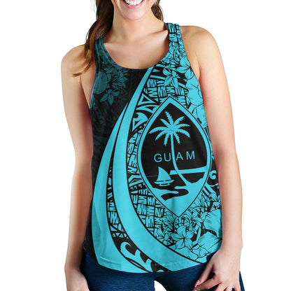 Guam Women Tank Custom Hibiscus Flower Symbols Style