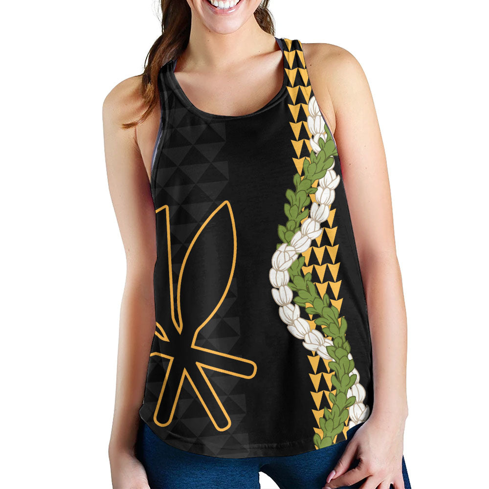 Hawaii Women Tank Kanaka Maoli Puakenikeni Maile Flower Lei