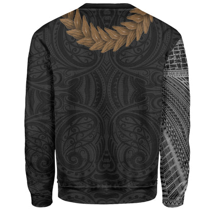 Samoa Sweatshirt Tattoo Roman Reigns With Ula Fala Style Brown