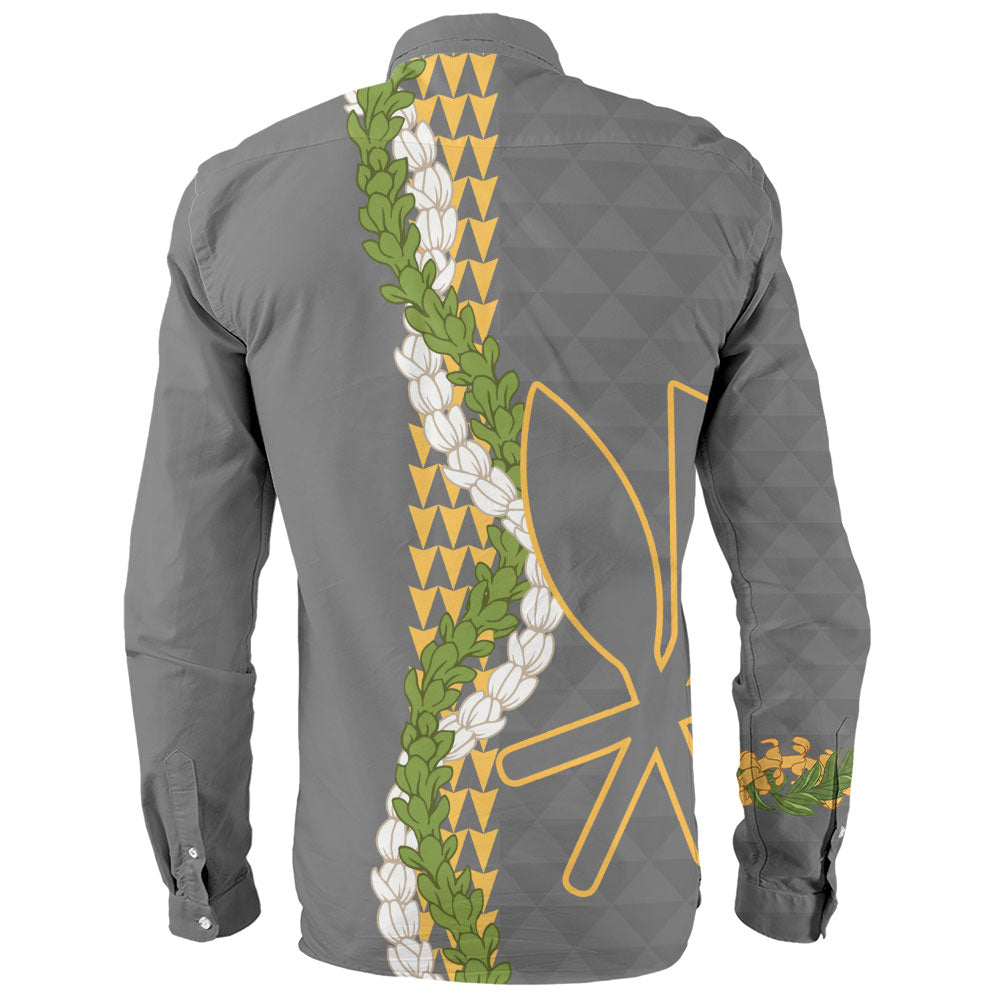 Hawaii Long Sleeve Shirt Kanaka Maoli Puakenikeni Maile Flower Lei