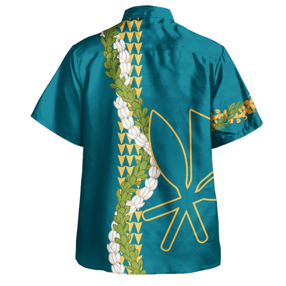 Hawaii Hawaiian Shirt Kanaka Maoli Puakenikeni Maile Flower Lei