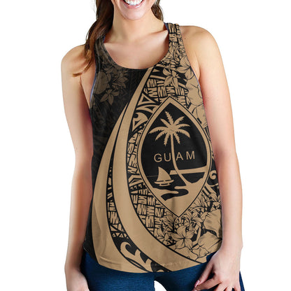 Guam Women Tank Custom Hibiscus Flower Symbols Style