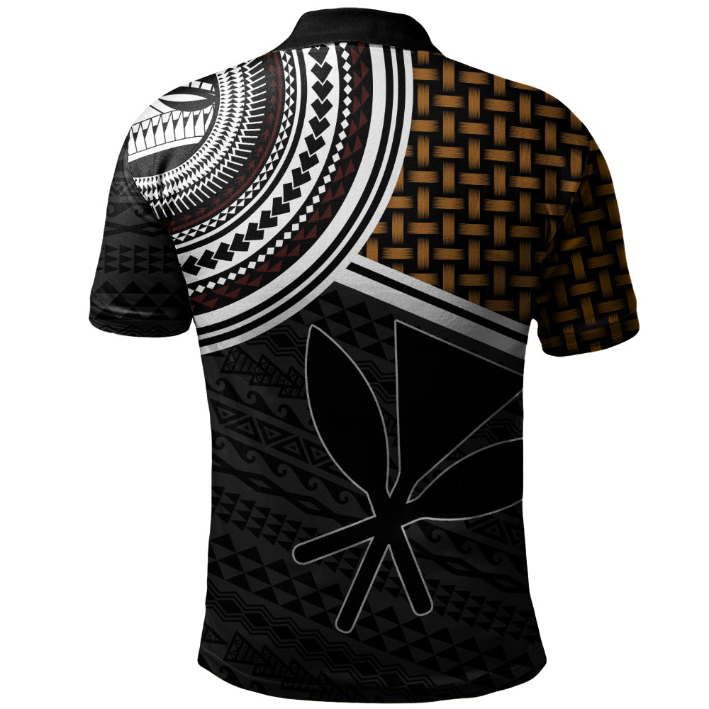 Hawaii Polo Shirt Kanaka Maoli Lauhala Pattern Tribal Polyneisan Vintage Style