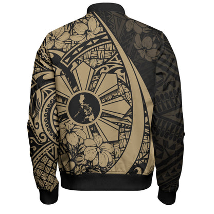Philippines Filipinos Bomber Jacket Custom National Sampaguita Flower Symbols Style