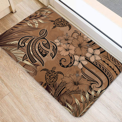 Hawaii Doormat Polynesian Turtle Tattoo Tropical Elements