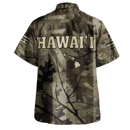 Hawaii Hawaiian Shirt Tribal Kakau Camouflage Green