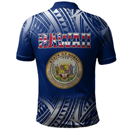 Hawaii Polo Shirt Polynesian Tribal Aloha Hawaii Flag