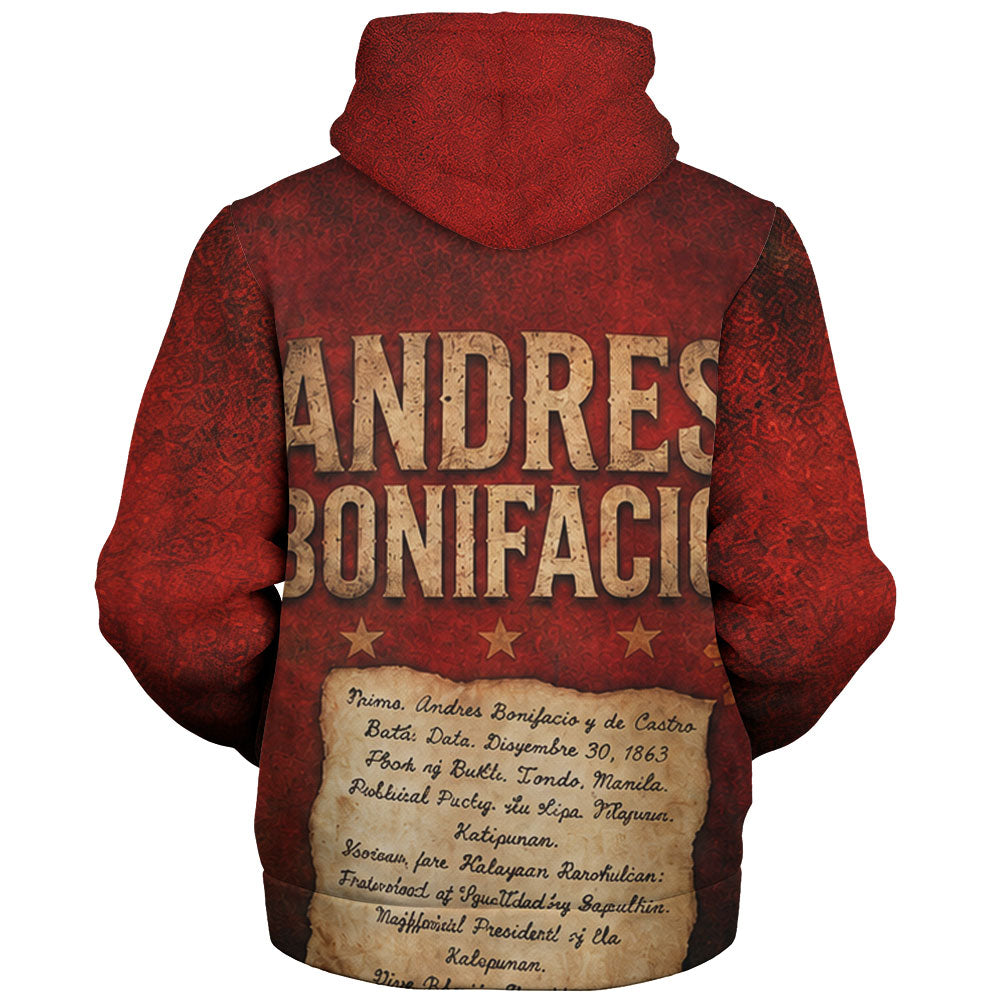 Philippines Filipinos Sherpa Hoodie Andres Bonifacio Philippine Hero