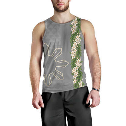 Philippines Filipinos Tank Top Sampaguita Flower Sun Pattern Island Style