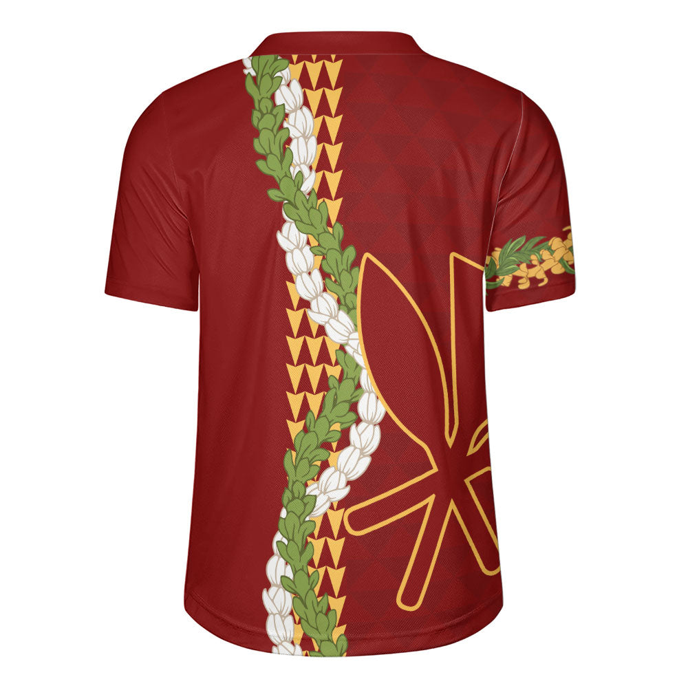 Hawaii Rugby Jersey Kanaka Maoli Puakenikeni Maile Flower Lei
