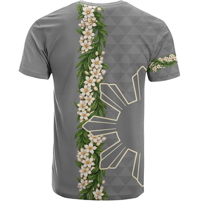 Philippines Filipinos T-Shirt Sampaguita Flower Sun Pattern Island Style