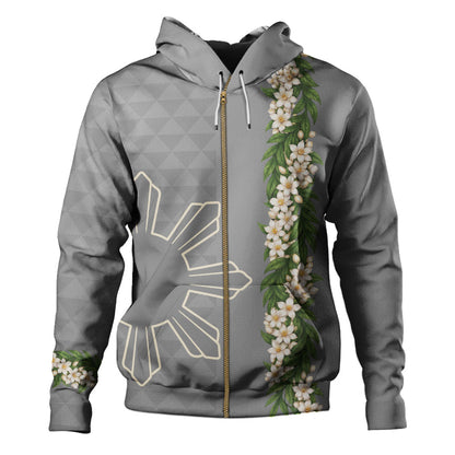 Philippines Filipinos Hoodie Sampaguita Flower Sun Pattern Island Style