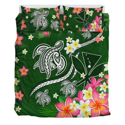 Hawaii Bedding Set Aloha Island Turtle Plumeria Flower Tropical Fabric