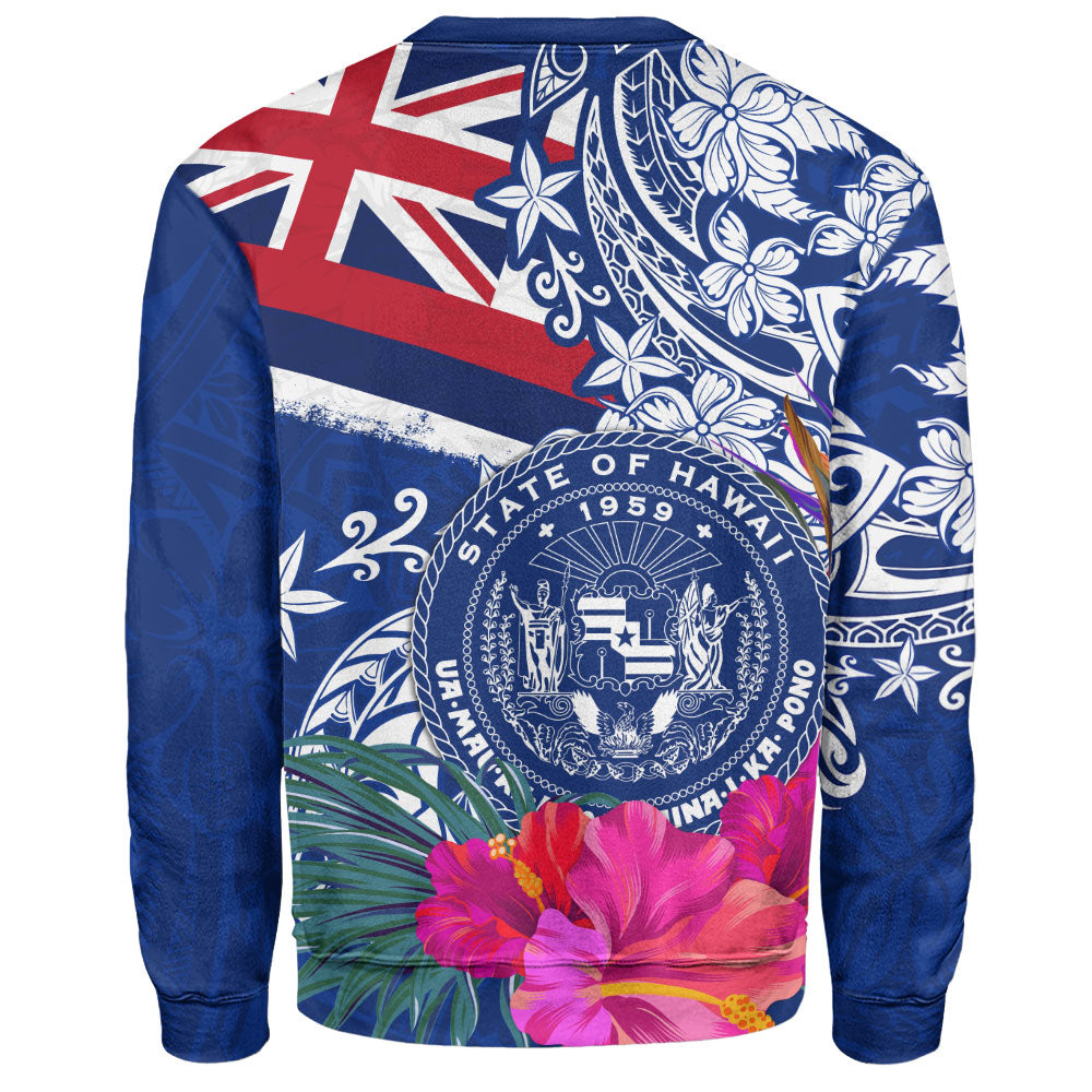 Hawaii Sweatshirt Flag Tribal Tropical Style