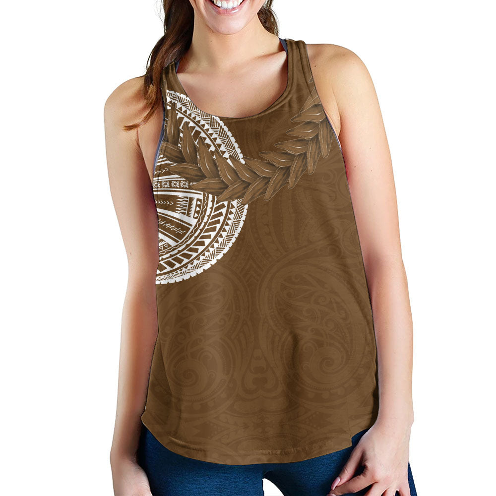 Samoa Women Tank Tattoo Roman Reigns With Ula Fala Style Brown