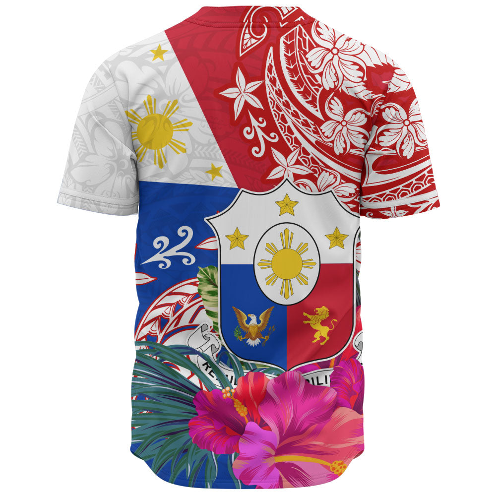 Philippines Filipinos Baseball Shirt Flag Tribal Tropical Style