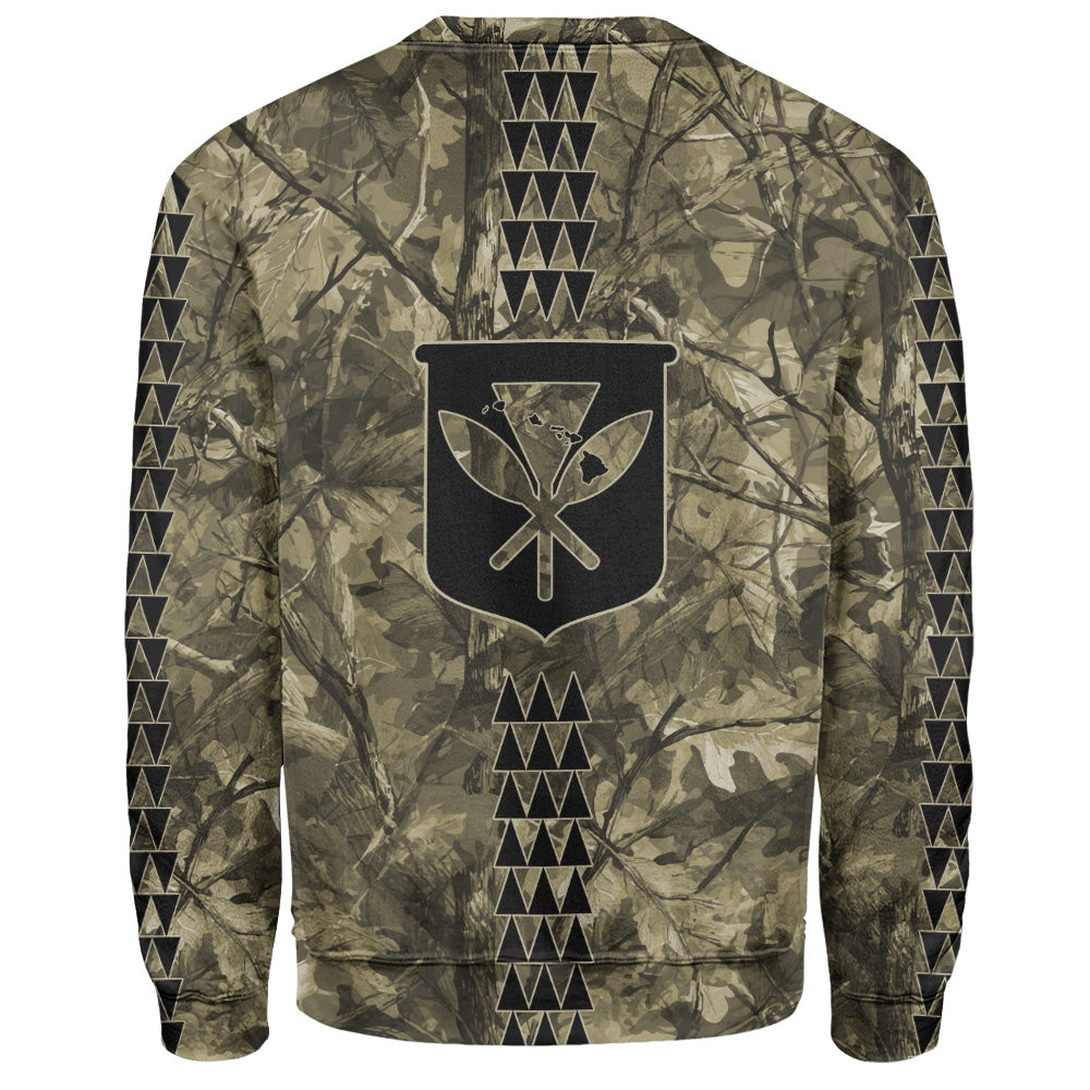 Hawaii Sweatshirt Woodland Kanaka Camo Style