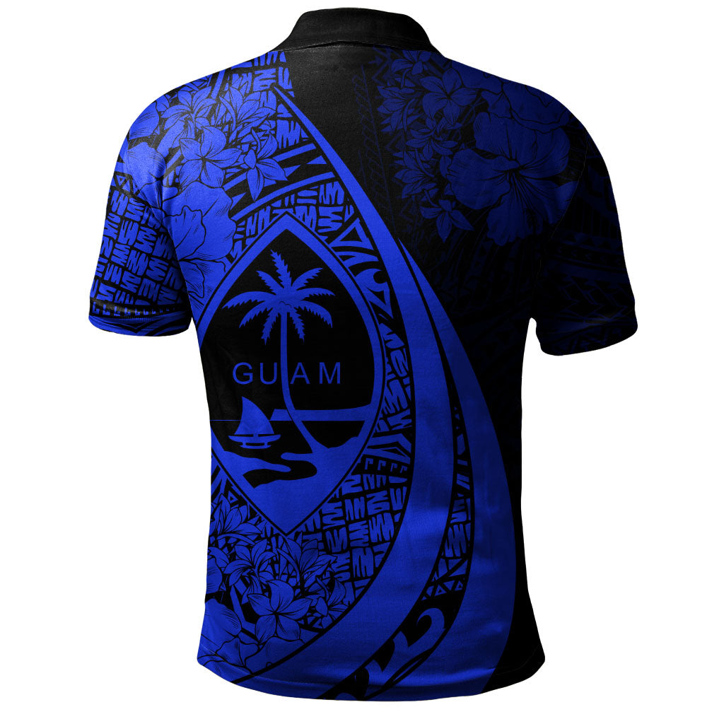 Guam Polo Shirt Custom Hibiscus Flower Symbols Style
