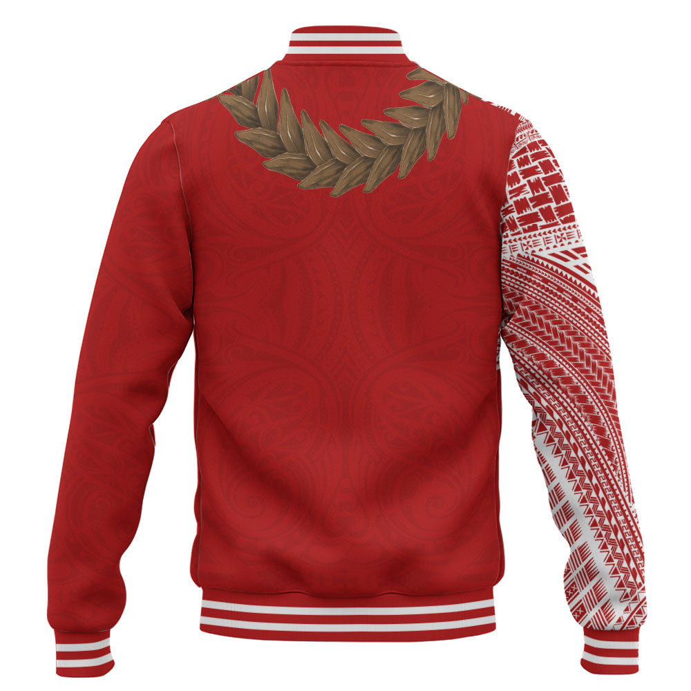 Samoa Baseball Jacket Tattoo Roman Reigns With Ula Fala Style Brown
