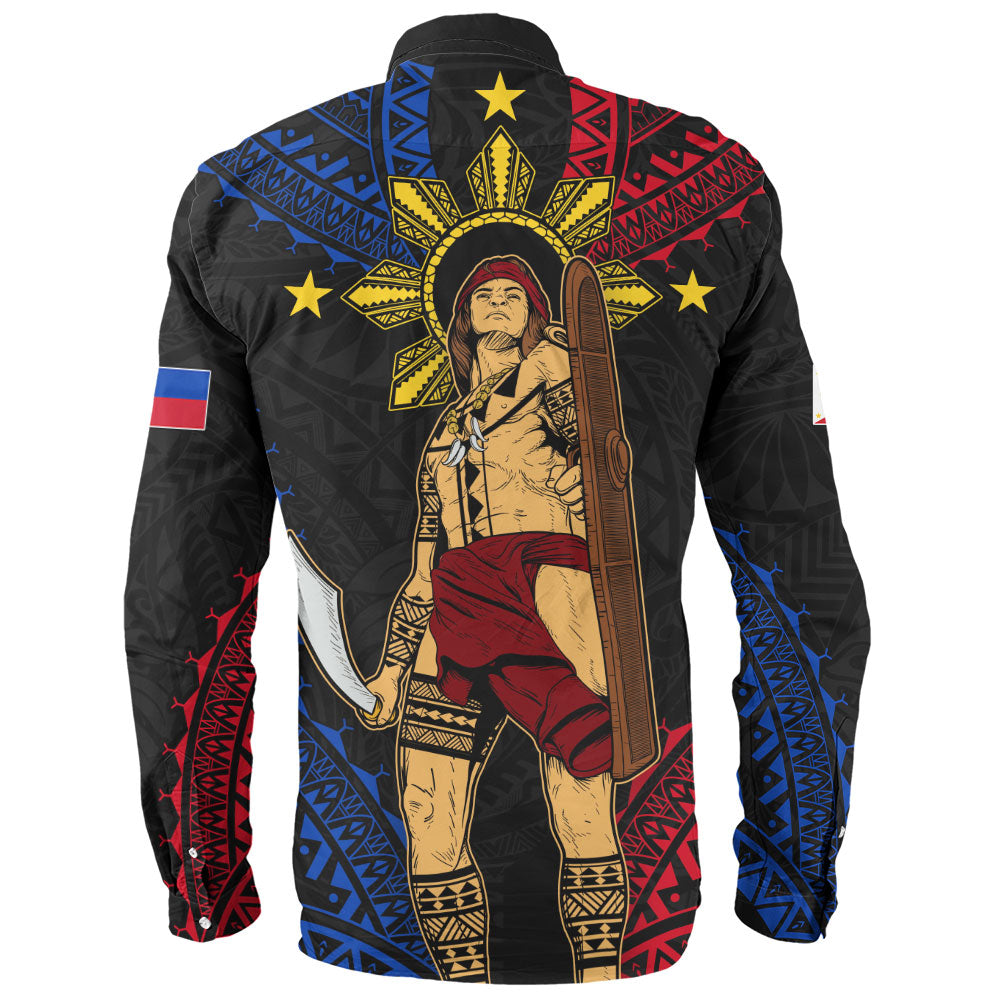 Philippines Filipinos Long Sleeve Shirt Lapu Lapu Tattoo Batok Tribal Motifs Designs