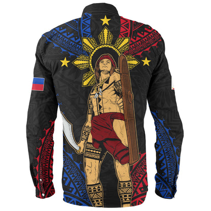Philippines Filipinos Long Sleeve Shirt Lapu Lapu Tattoo Batok Tribal Motifs Designs