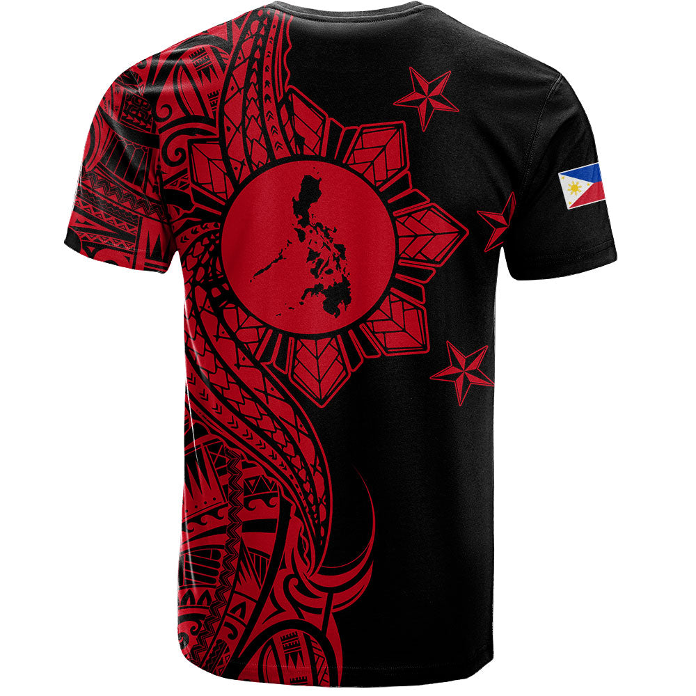 Philippines Filipinos T-Shirt Flag Sun Map Tribal Fusion Style